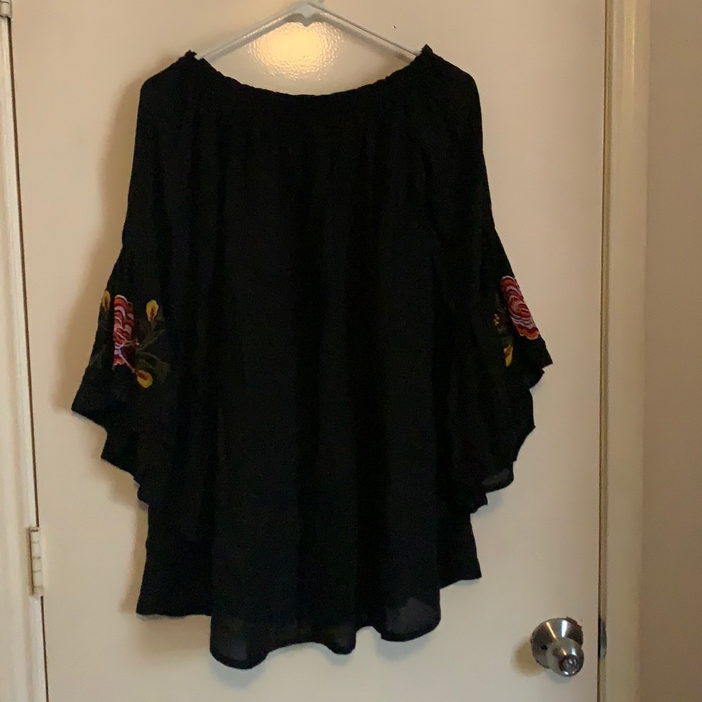 Black off the shoulder loose fitting dress